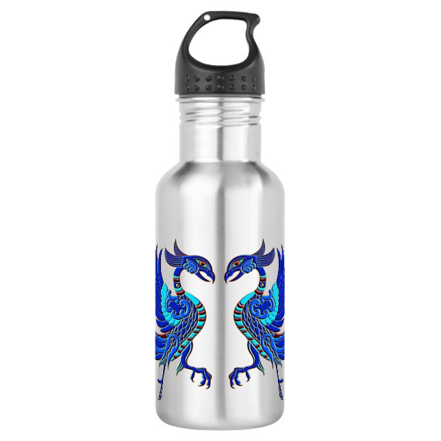 Blauer Phoenix Trinkflasche (Vorderseite)