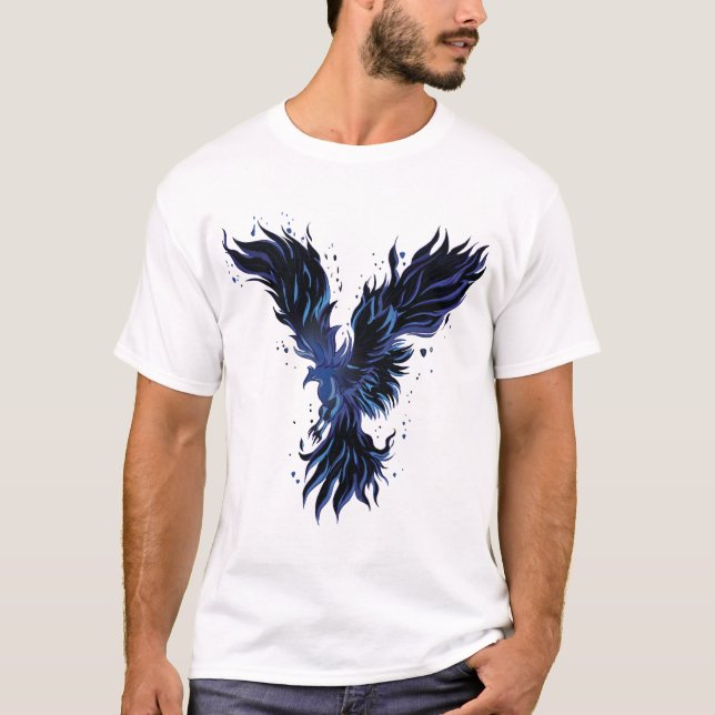 Blauer Phönix  T-Shirt (Vorderseite)