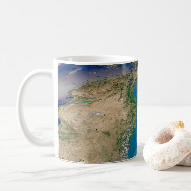 Blauer Phytoplankton blühen im Schwarzen Meer Kaffeetasse (Mit Donut)