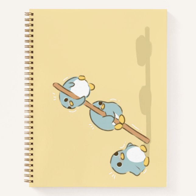 Blauer Pinguine Notizbuch (Vorderseite)