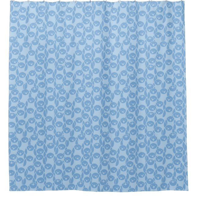 Blauer Pinguinmusterhintergrund Duschvorhang (Vorderseite)