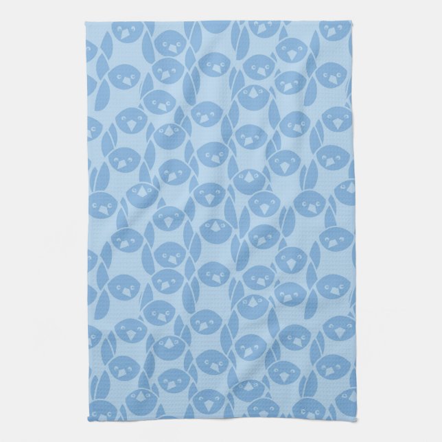Blauer Pinguinmusterhintergrund Küchentuch (Vertikal)