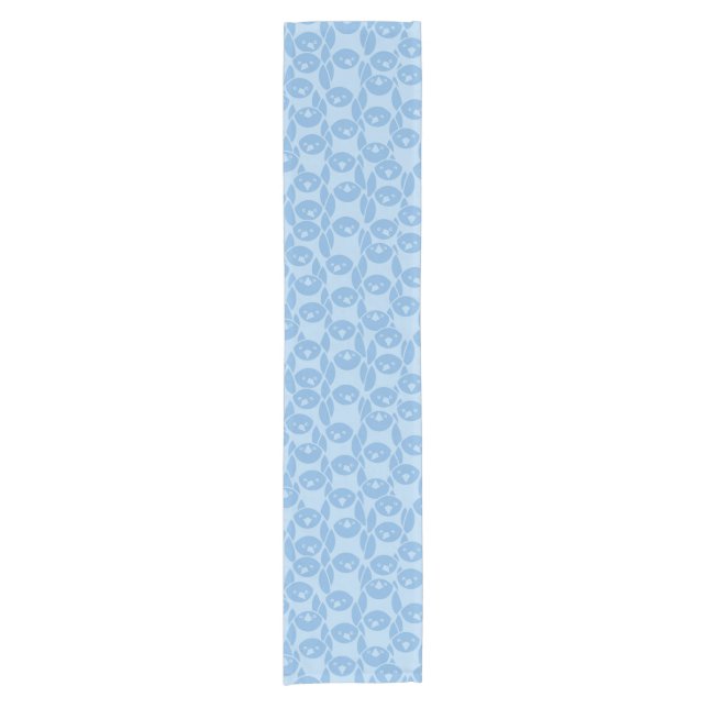 Blauer Pinguinmusterhintergrund Kurzer Tischläufer (Vorderseite)