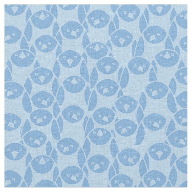 Blauer Pinguinmusterhintergrund Stoff (Nahaufnahme)