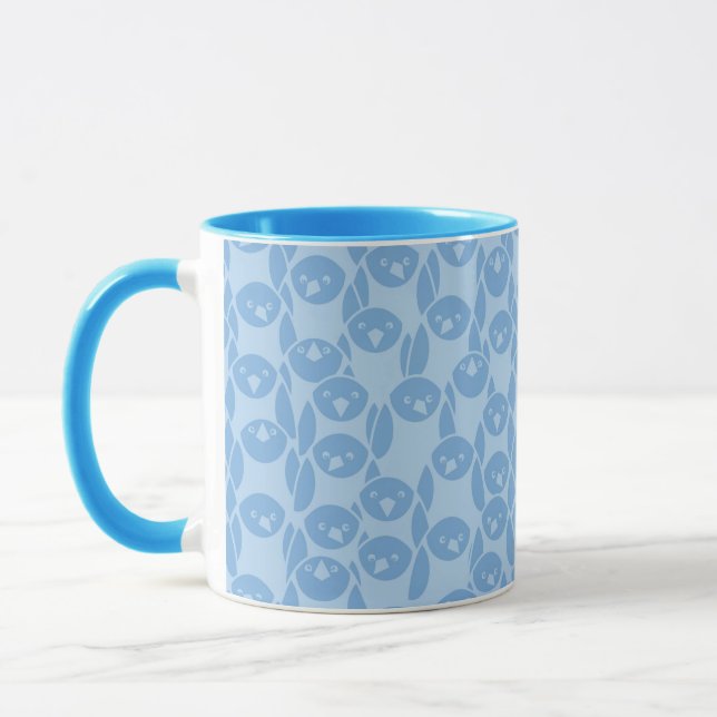 Blauer Pinguinmusterhintergrund Tasse (Links)