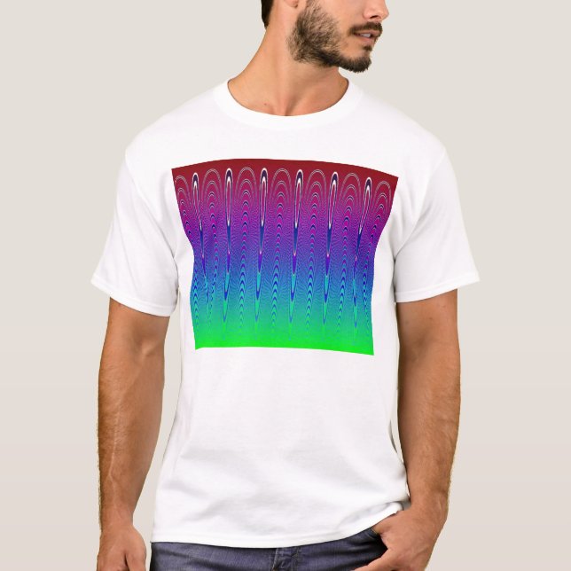 Blauer Pixel-Sonnenuntergang #6 (APP) T-Shirt (Vorderseite)