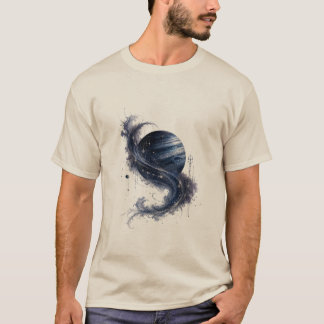Blauer Planet Kosmischer Wirbel Herren T-Shirt | H