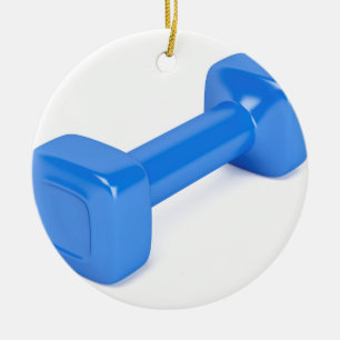 Blauer Plastikdumbbell Keramik Ornament