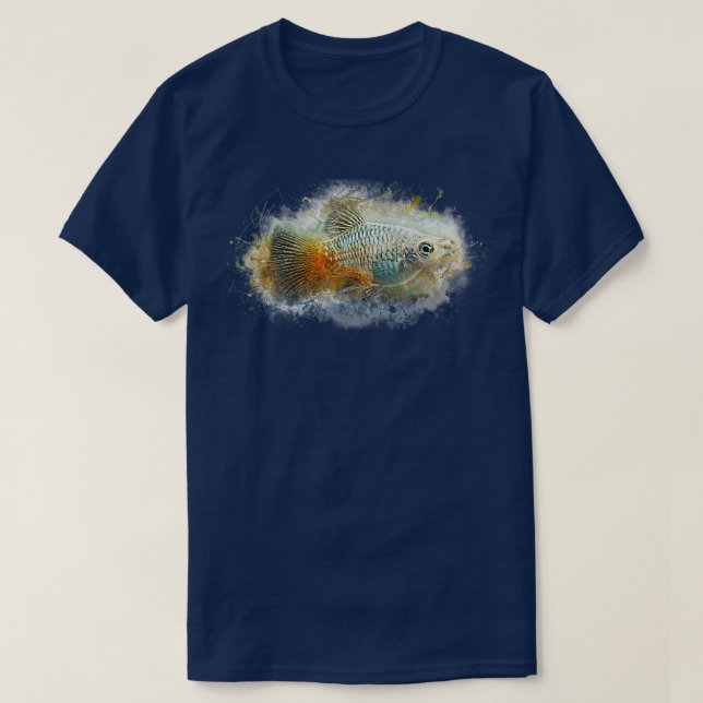 Blauer Platon Xiphophorus maculatus T-Shirt (Design vorne)