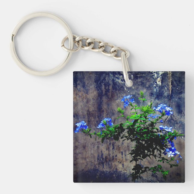 Blauer Plumbago Schlüsselanhänger (Vorderseite)