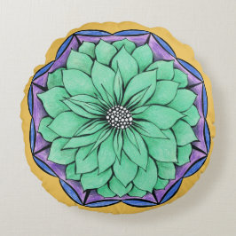 BLAUER POINSETTIA Entwurf Rundes Kissen