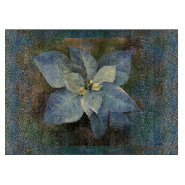 Blauer Poinsettia Schneidebrett (Vorderseite)