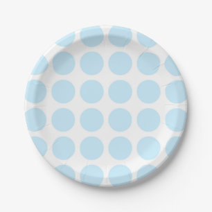 Blauer Polka-Punkt-PapierPastellTeller Pappteller