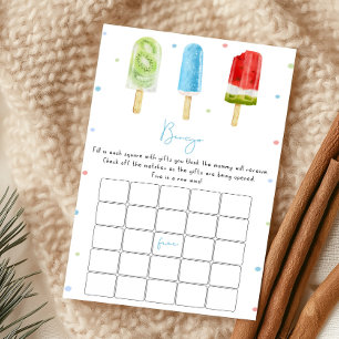 Blauer Popsicle Baby Shower Bingo Spiel