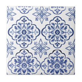 Blauer Portugiesischer Mittelmeer-Azulejo-Dekor  Fliese