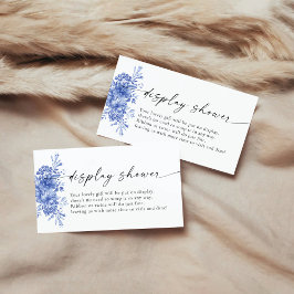 Blauer Porzellan Blütendusche Begleitkarte