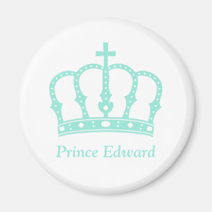 Blauer Prinz Crown mit den Juwelen personalisiert Magnet