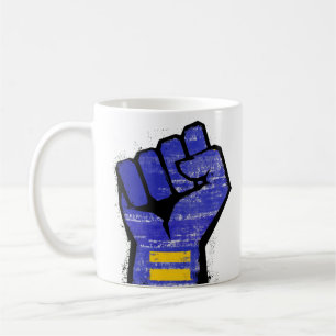 Blauer Protest Faust Kaffeetasse