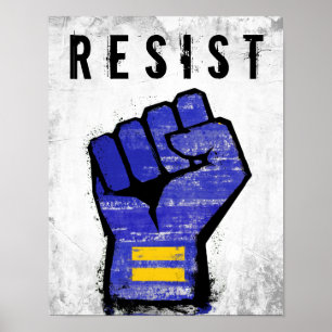 Blauer Protest Faust Poster