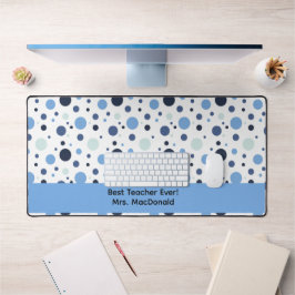 Blauer Punkte-Lehrerdankeschön-Geschenk Schreibtischunterlage