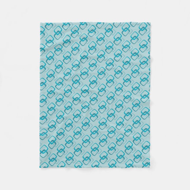 Blauer Quadrat-Fleece Fleecedecke (Vorderseite)