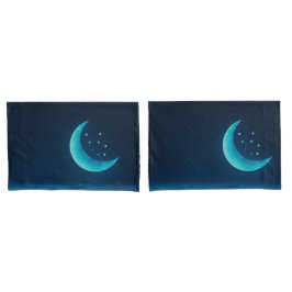 Blauer Quarter Mond und Gebirge| Pillowcase Kissenbezug