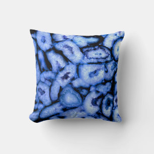 Blauer Quarz Blauer Achat blaue Geoden Kissen