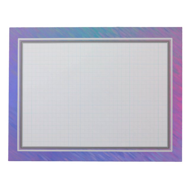 Blauer Rain 8.5x11 (Gitterband) Notizblock (Vorderseite)