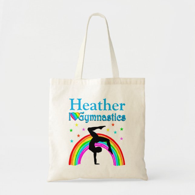 BLAUER RAINBOW PERSONALISIERT GYMNASTICS TOT BAG TRAGETASCHE (Vorne)