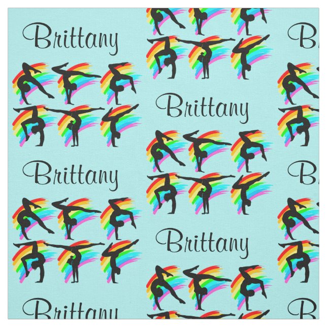BLAUER RAINBOW PERSONALISIERT GYMNASTIK FABRIK STOFF (Muster)