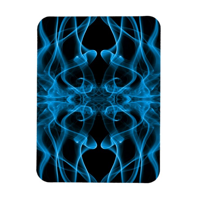 Blauer Rauch auf schwarz Magnet (Vertikal)