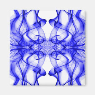 Blauer Rauch auf weiß Magnet