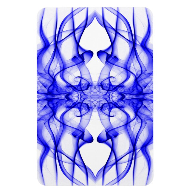 Blauer Rauch auf weiß Magnet (Vertikal)