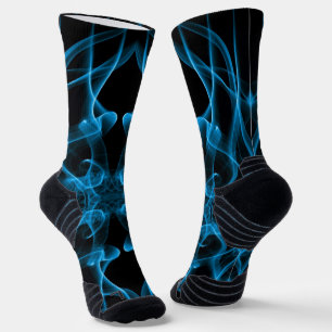 Blauer Rauch Symmetrischer Minimalistischer Schwar Socken