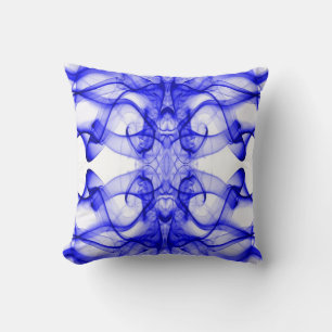 Blauer Rauch Symmetrisches Minimalistisches Weiß Kissen