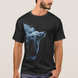 Blauer Rauch Wolf T-Shirt | Mystischer Wolf Grafik