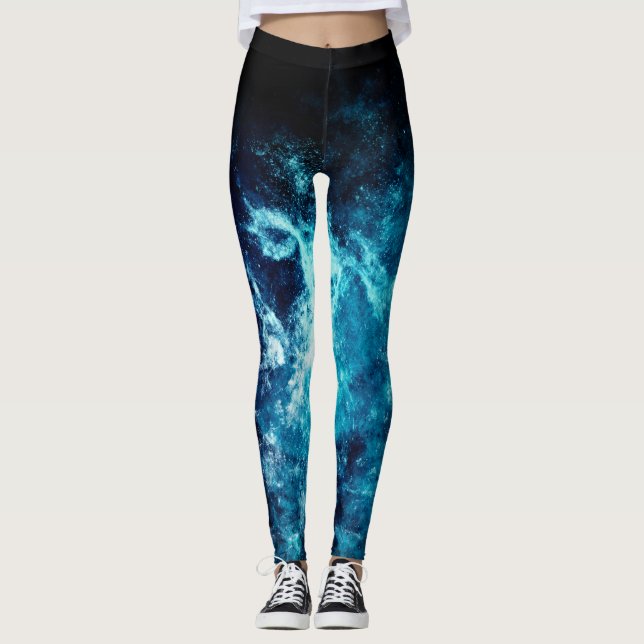 Blauer Raum Leggings (Vorderseite)