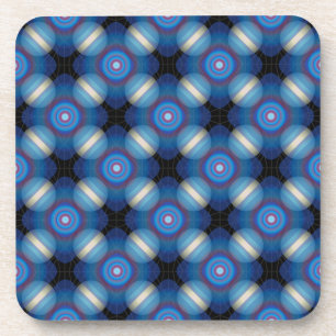 Blauer Räumlicher Geometrischer Getränkeuntersetzer