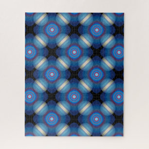 Blauer Räumlicher Geometrischer Puzzle