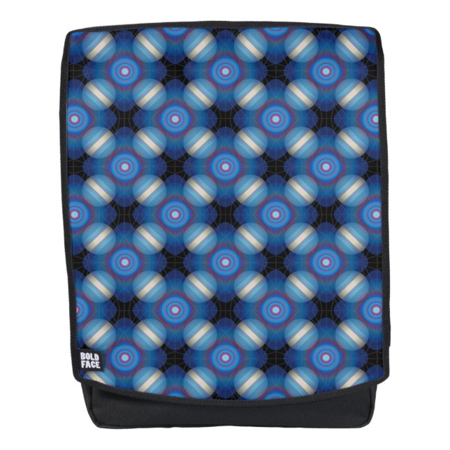 Blauer Räumlicher Geometrischer Rucksack (Vorderseite)