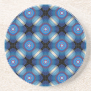 Blauer Räumlicher Geometrischer Sandstein Untersetzer