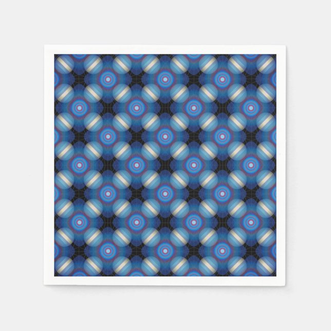 Blauer Räumlicher Geometrischer Serviette (Vorderseite)