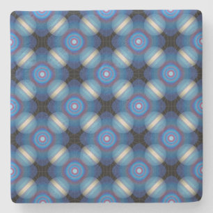 Blauer Räumlicher Geometrischer Steinuntersetzer