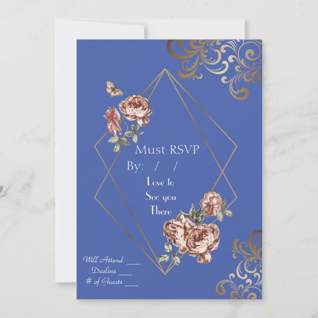 Blauer Ray der UAWG Hochzeitskarte (Vorderseite)