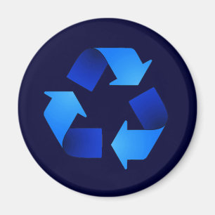 Blauer recycelnder Symbol-Magnet Magnet