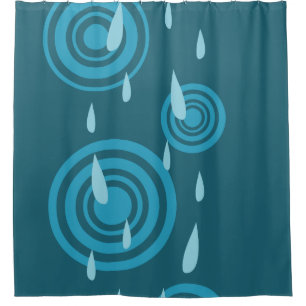 Blauer Regen Duschvorhang