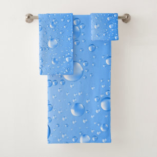 Blauer Regen fällt Badhandtuch Set