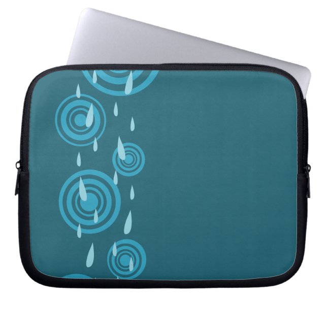 Blauer Regen Laptopschutzhülle (Vorderseite)
