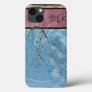 Blauer Regen Monogram Barrel Racer Case-Mate iPhone Hülle