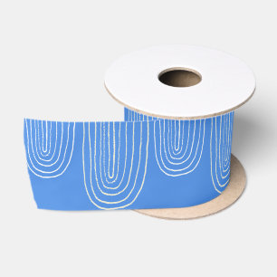 Blauer Regenbogen Mid Century Chanukka Satinband